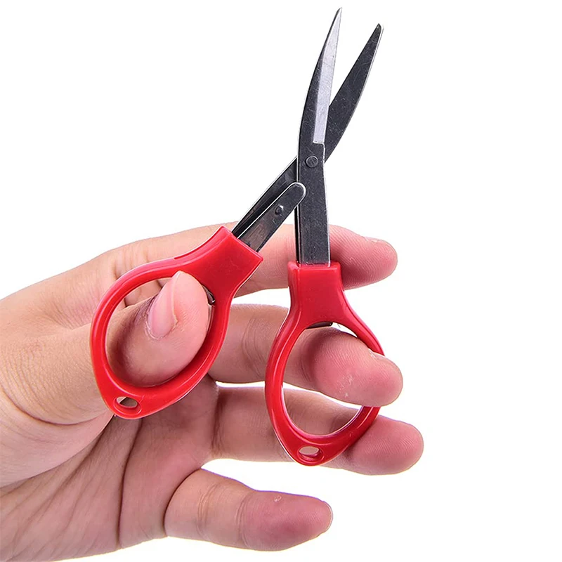 Aço inoxidável Rust-Proof Folding Scissors, Mini Tesoura, Adequado para Uso em Casa e Viagens, Óculos Forma, 12Pcs