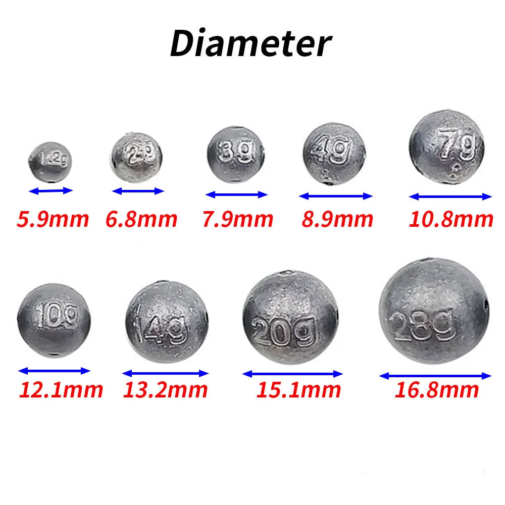 Ball Angeln Gewichte Blei Runde Cannonball Platinen Angeln Gewicht Runde Platine Bulk Tackle Zubehör – Detail 2