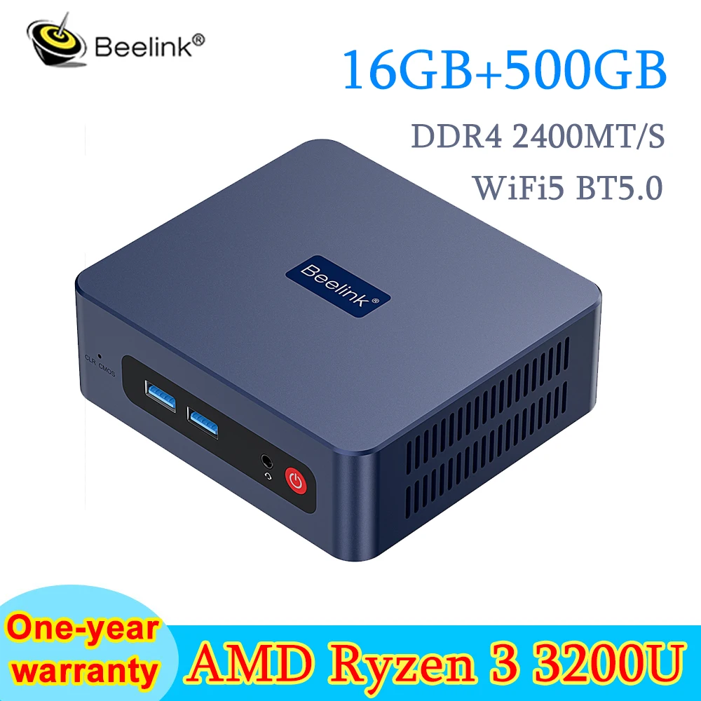 Beelink SER Mini PC AMD R3 3200U 16GB DDR4 2400MT/S 512GB RAM WIFI5 BT5.0 M.2 2280 PCIe 3.0*4 RJ45 كمبيوتر مكتبي لألعاب سطح المكتب #1