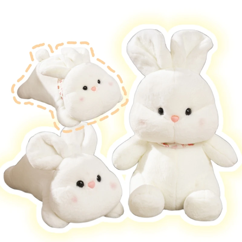 Kawaii White Rabbit Plush Toy Lying Down And Sitting 40/50cm White Rabbit Plush Toy For The Girl's Christmas Gift