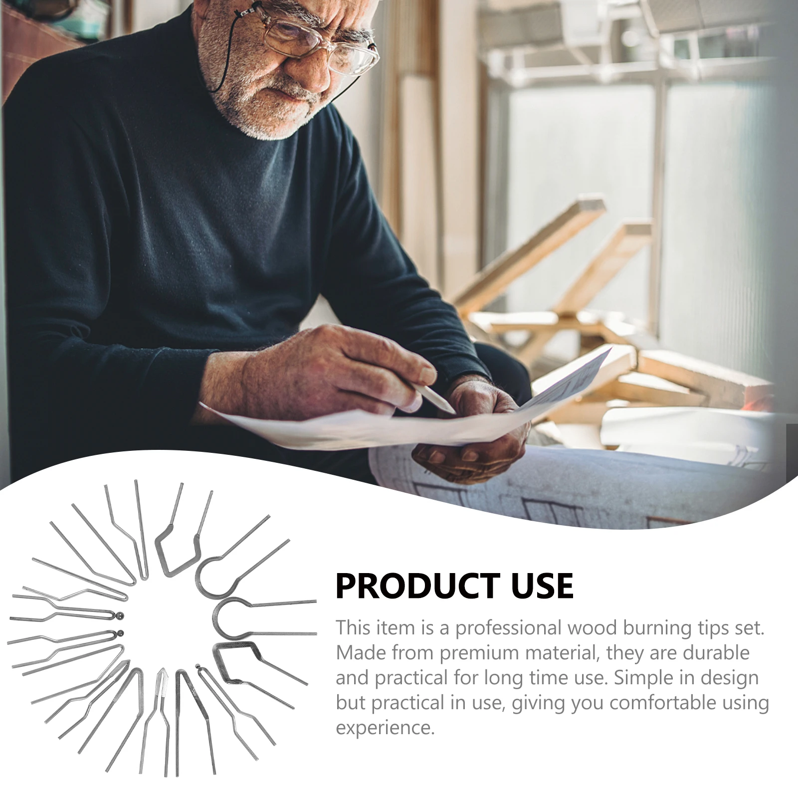 

15pcs Wood Burning Tip Kit Alloy Pyrography Wire Tips High Temperature Resistance For Diy Wood Carving Tools Accessories