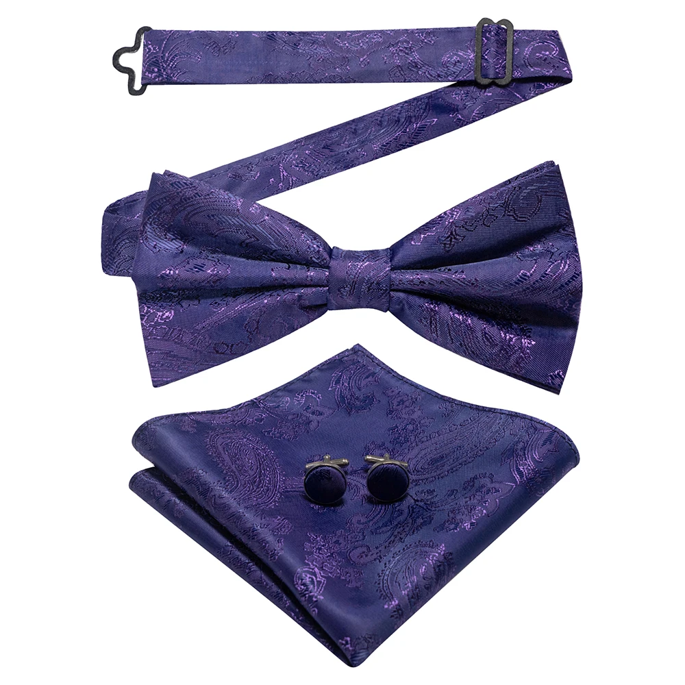 East epische neue Mode blau grün Paisley Fliege Set für Männer weiche Taschentuch Qualität Manschetten knopf Herren Accessoire Hochzeits geschenk – Detail 8