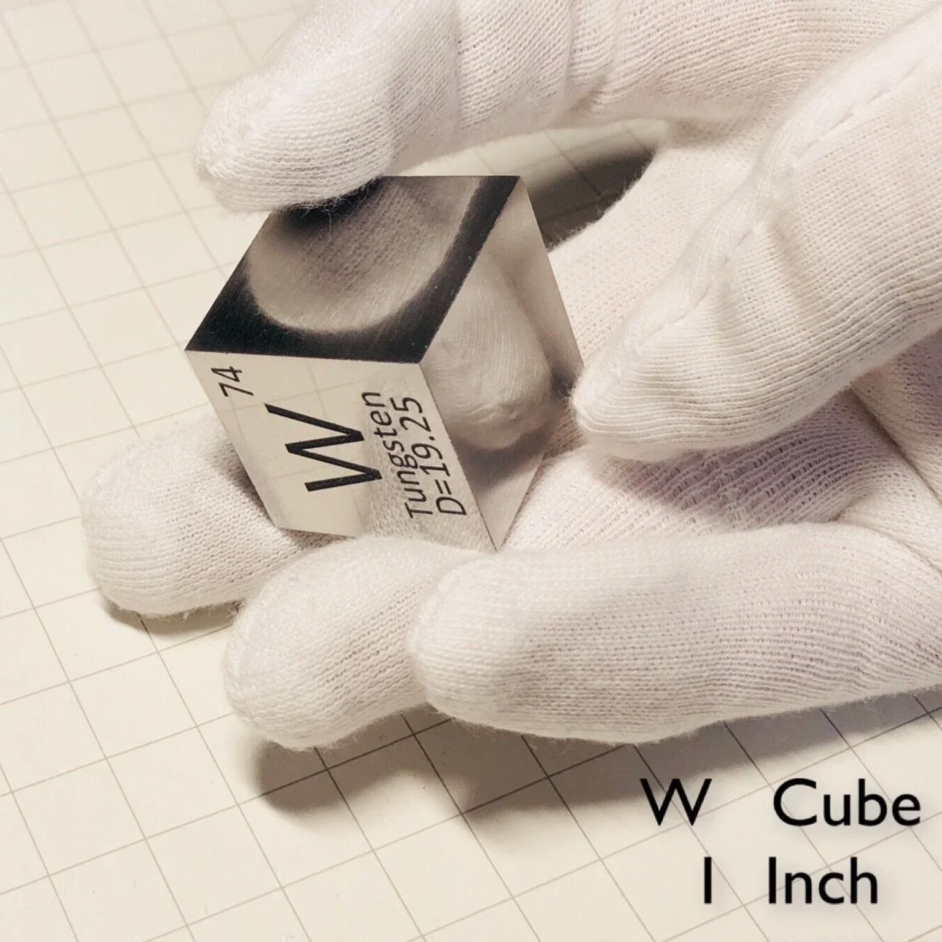 Imagem -03 - Pureza Tungstênio Metal Densidade Cubo Esculpido Periódica Mesa Cub Polido Alta Pureza 25.4 mm 9995 Alta