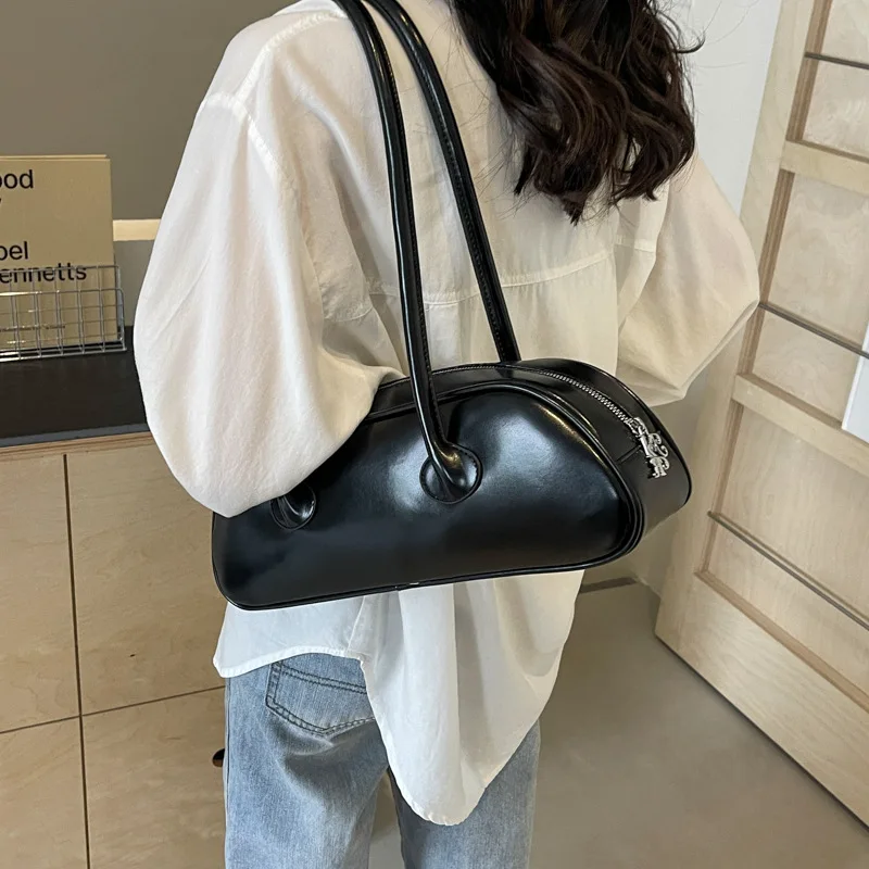 

Advanced Sense Retro Pu Zipper Ladies Shoulder Bags Trend Light Luxury for Women Handbag Bolsas Femininas