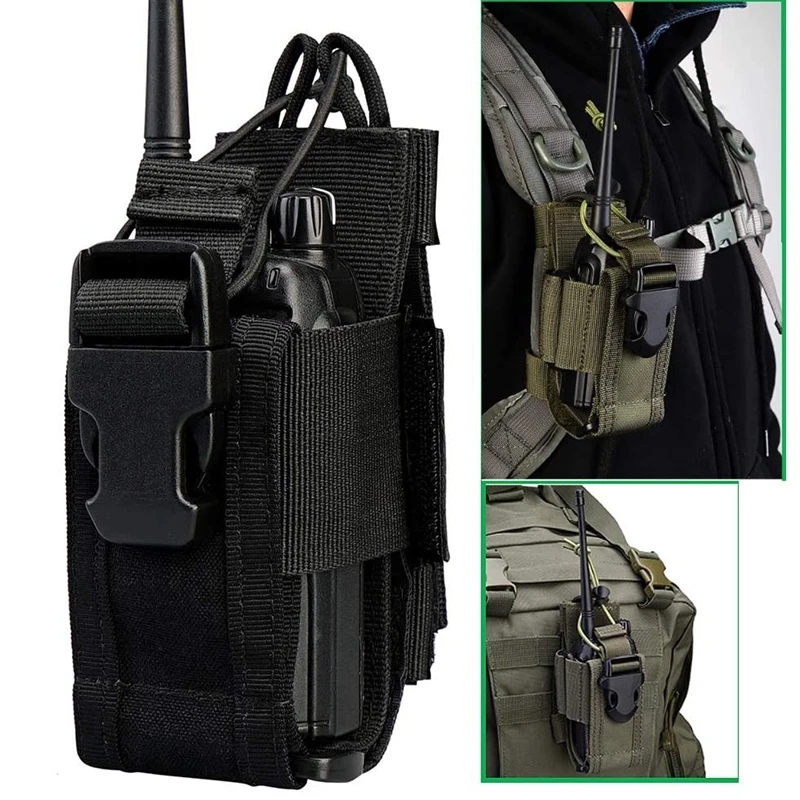 Tactical Walkie Talkie Holder Bag Molle Radio Pouch Nylon Waist Pack Pocket Pendant Pouch Hunting Accessories