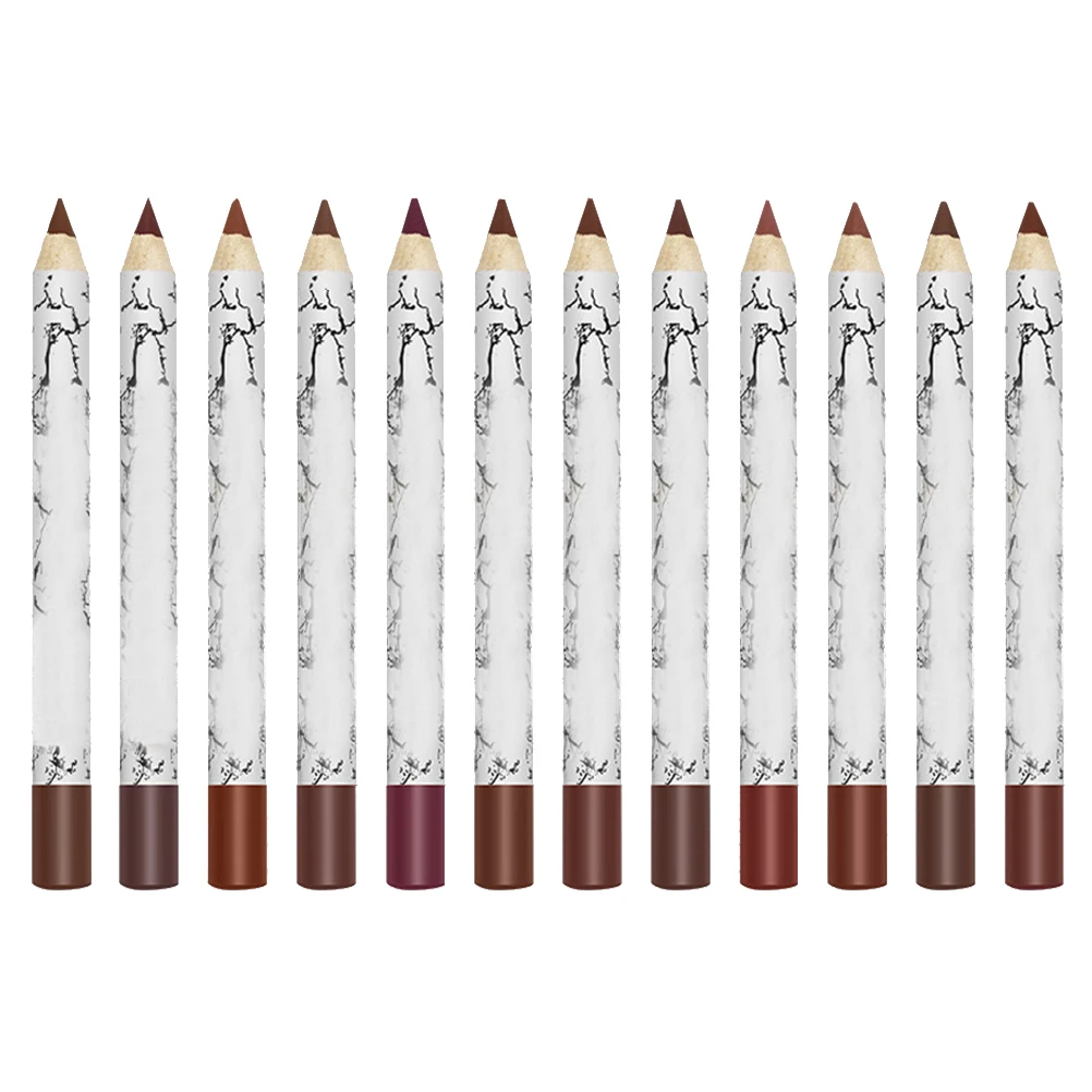 

12 Colors Liner Pencil Set Long Lasting Waterproof Natural Look Lipstick Lip Lining Pencil Combo Makeup Supplies