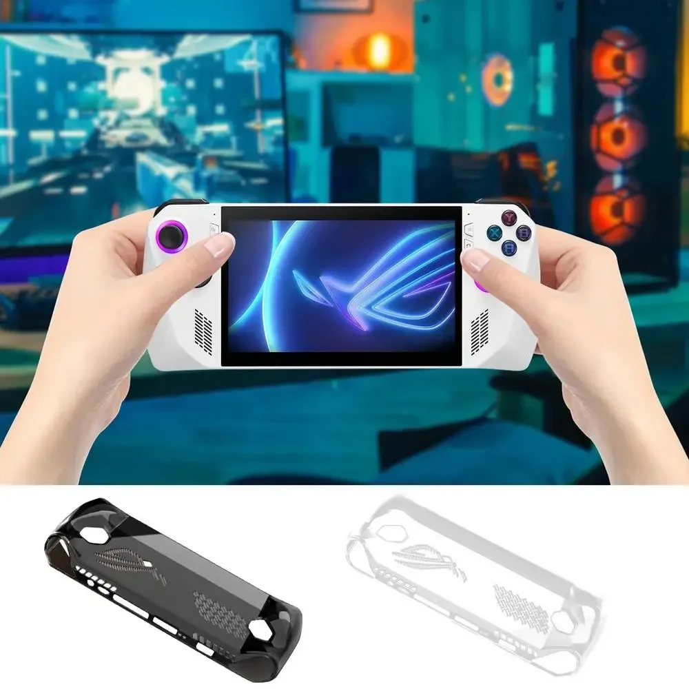 Transparent Case For Asus ROG Ally Case Game Console Clear TPU Protective Shell Back Cover Ergonomic Skin Sleeve Accessories