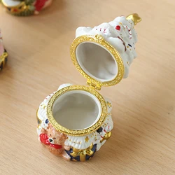 Christmas Tree Jewelry Trinket Box Fine Craftsmanship Creative Treasure Case Candy Box Suitable for Holiday Parties Desk