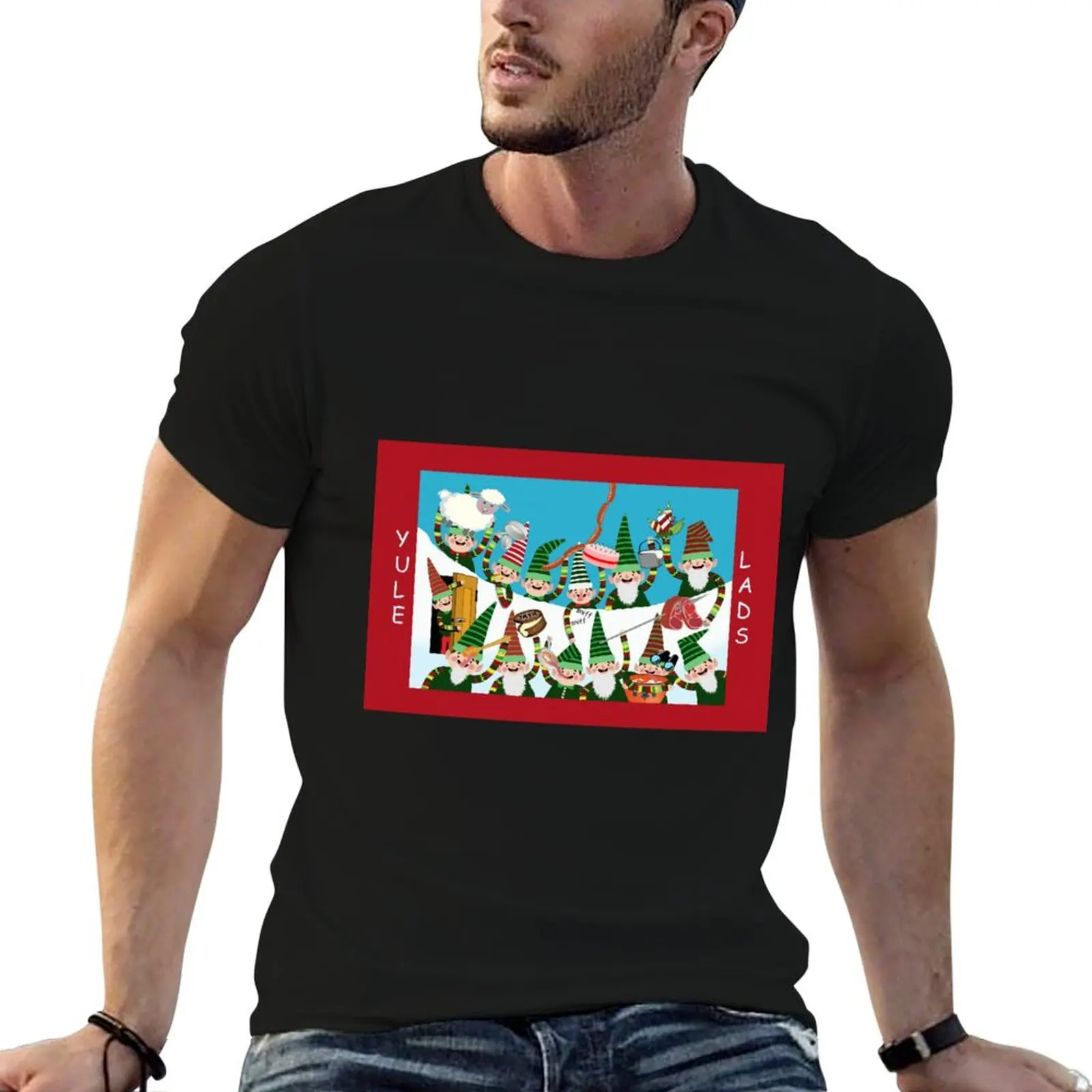 

Iceland Yule Lads Folklore Illustration T-Shirt t shirts cotton 100% t shirts for man slim fit T-Shirt