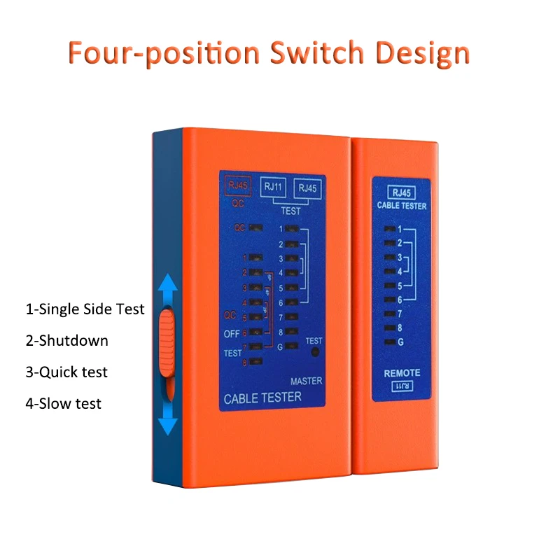 Linkwylan Network Cable Telephone Tester RJ45 RJ11 Supports Single Side Connector Test UTP STP Cables Fast & Slow Scan Mode