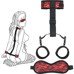 Bondage Restraints Sex BDSM Kit Adult Sex Handcuffs Restraint Straps Eye Mask for Couples Sex Bondage Wrists Cuffs Sex Games