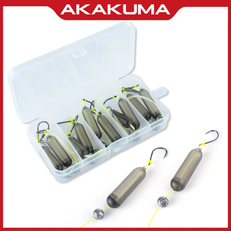 

Набор из 5 европейских низкопрофильных оснасток для ловли карпа в коробке с двойными крючками с зазубринами для рыбалки и заброса приманки