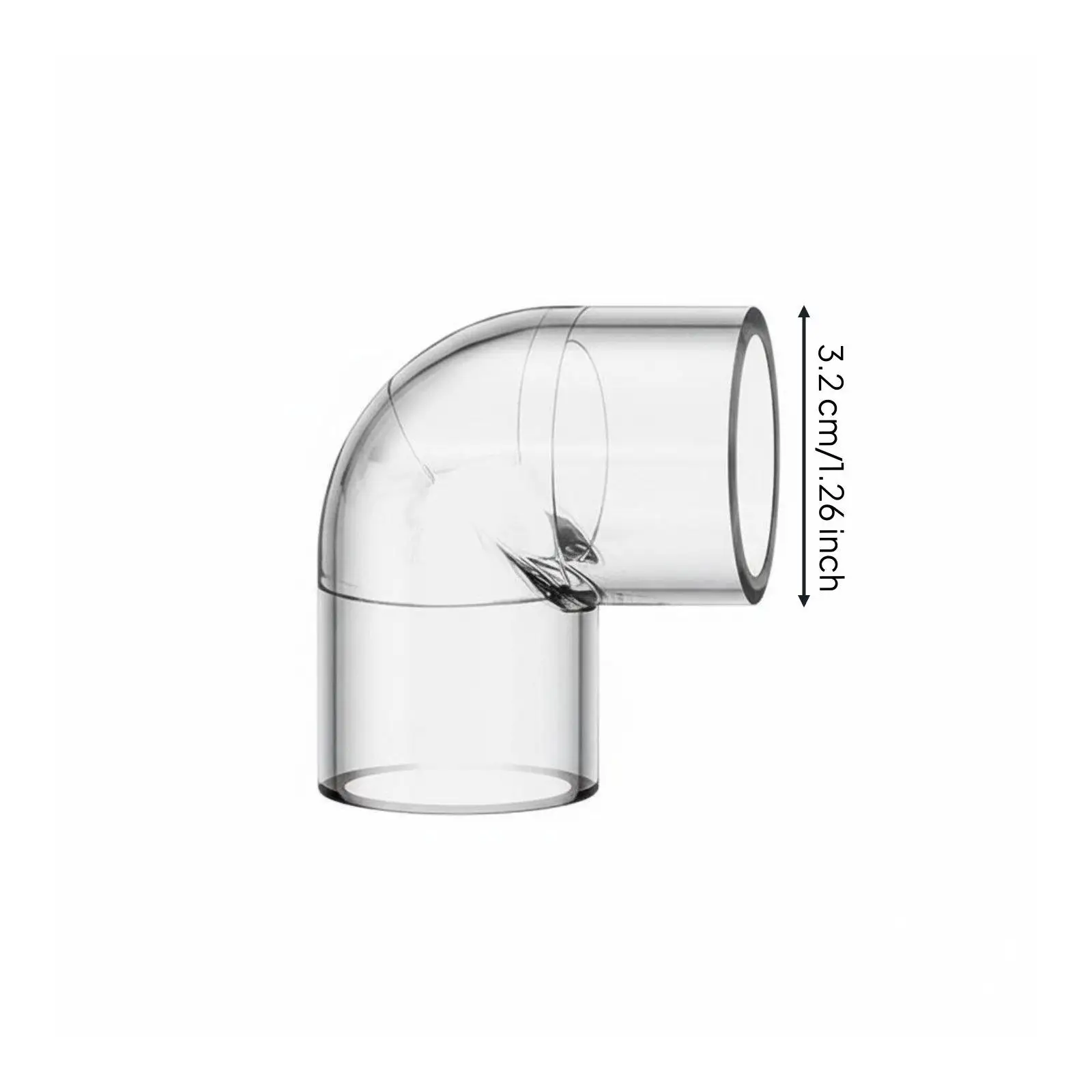 Acrylic Clear Aquarium Elbow Pipe Joint Modular Plumbing Connector for Fish Tank Filtration