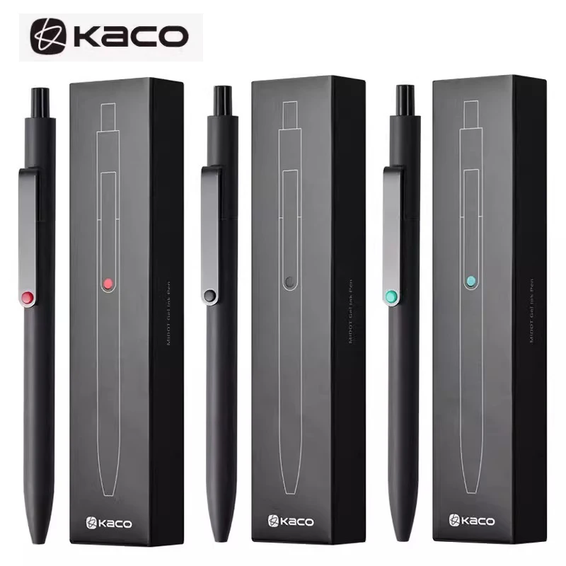 KACO Midot Gel Ink Pen 0.5mm Press Type Black Ink Luxury Neutral Canetas Quick Dry boligrafos elegantes School Office Stationery