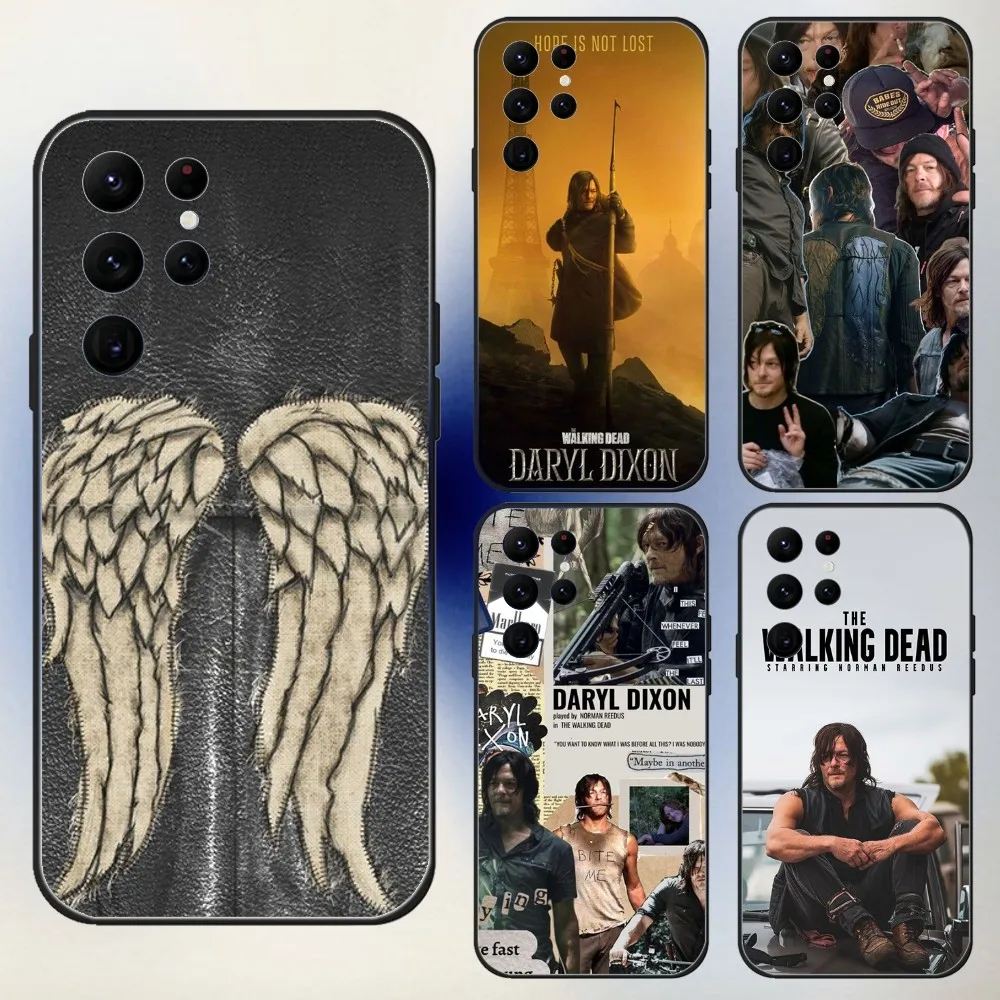 The W-Walkings D-Dead Daryl Dixon  Phone Case For Samsung S24,23,22,30,21,10,9,Ultra,Plus,Lite,FE,5G Black Soft Case