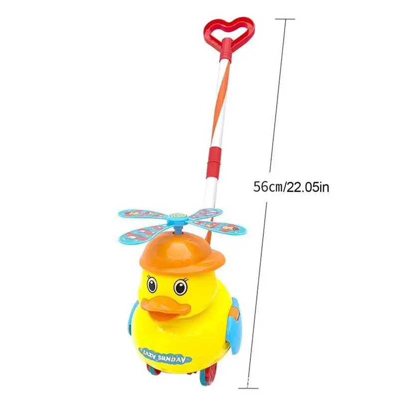 Chodzik dla dzieci Maluch Mała żółta kaczka Push Toys Quacking Sounds And Waddling Action Toddler Learning To Walk Toy Push Walker