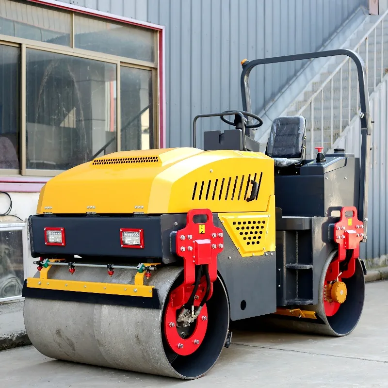 Road Roller Mini Small Construction Double Drum Vibratory Asphalt Compactor 1.2Ton Hydraulic Vibro Machine
