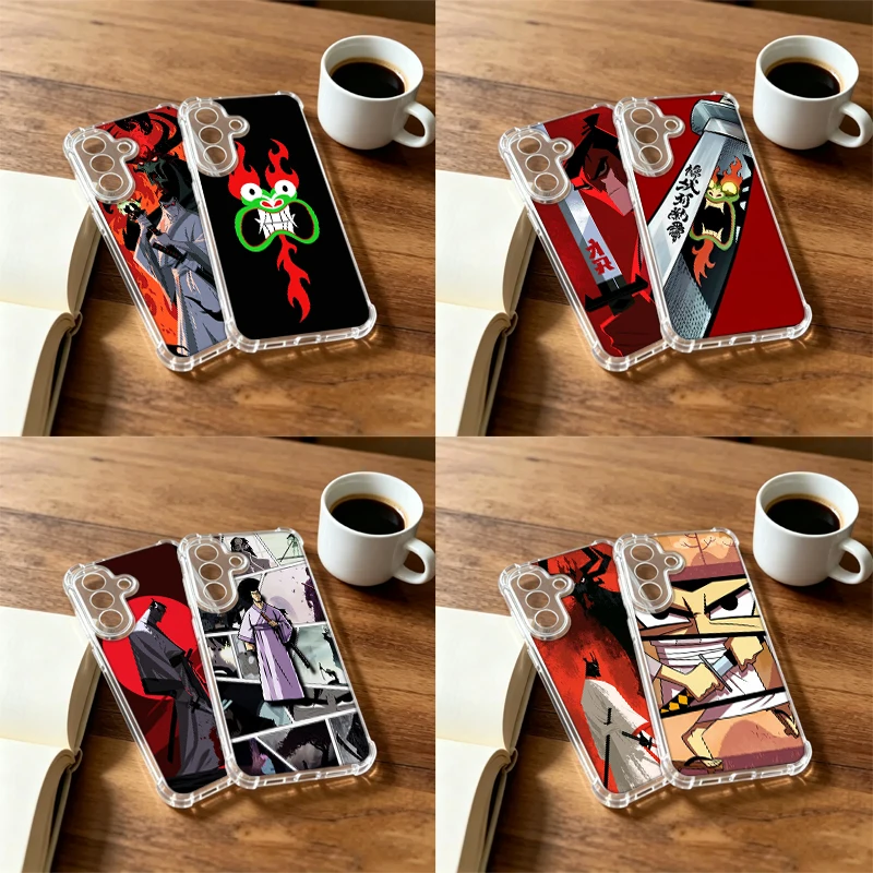 Aku S-Samurai J-Jack Phone Case For Samsung A12 A13 A14 A22 A23 A24 A32 A33 A34 A52 A53 A54 Galaxy A02S A03CORE A04E A04S NOTE10