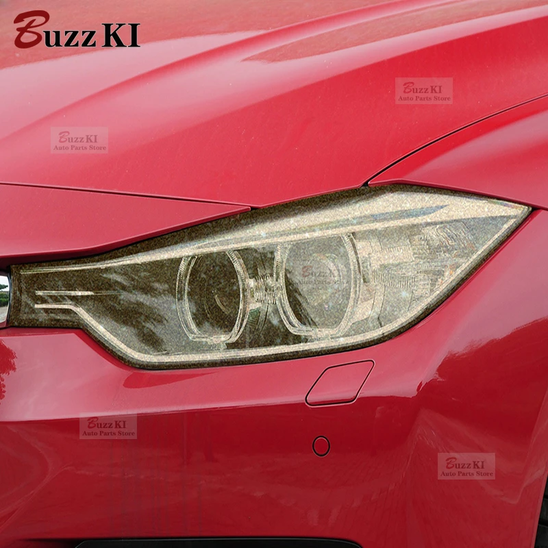 For BMW 3 Series F30 F31 Touring 2 Pcs Car Headlight Protective outer Film Smoked Black Transparent Repair TPU Sticker