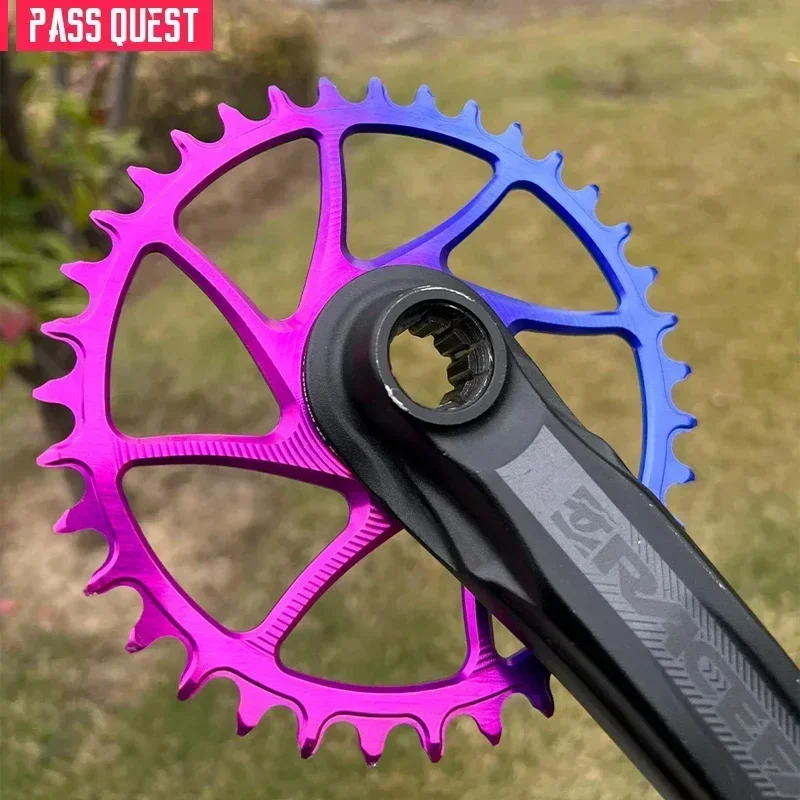 PASS QUEST 3mm (offset) Violet Blue 28T-38T Narrow Wide Chainring for RACE FACE RF Direct Mount Crank set Bicycle Accessories