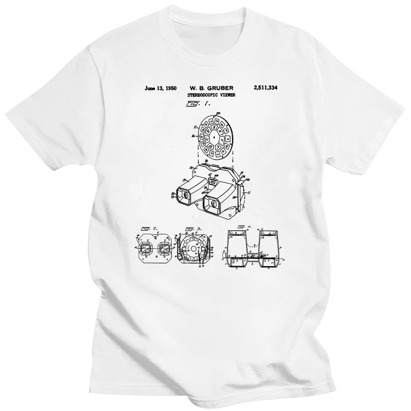 1950 Patent Illustration Stereoscopic Viewer Vintage Toy   Viewmaster Drawing T Shirt