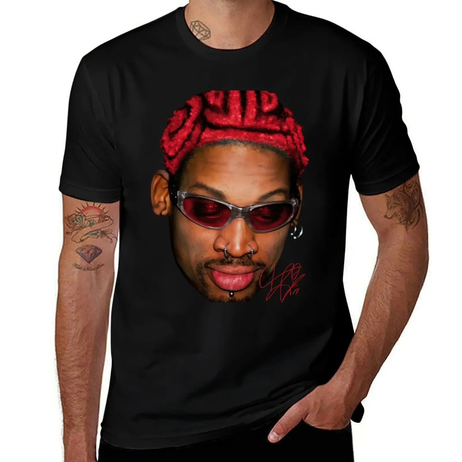 Dennis Rodman Hip Hop T-Shirt shirts graphic tee plain tops T-shirt men