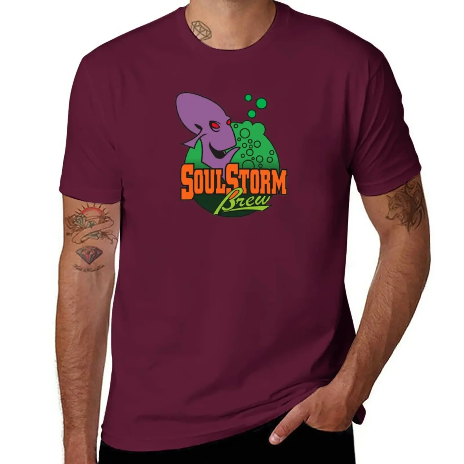 SoulStorm Brew Oddworld Футболка Блузка для мальчиков Большие размеры тяжелые футболки для мужчин 2024 Новое поступление Летний стиль Манга