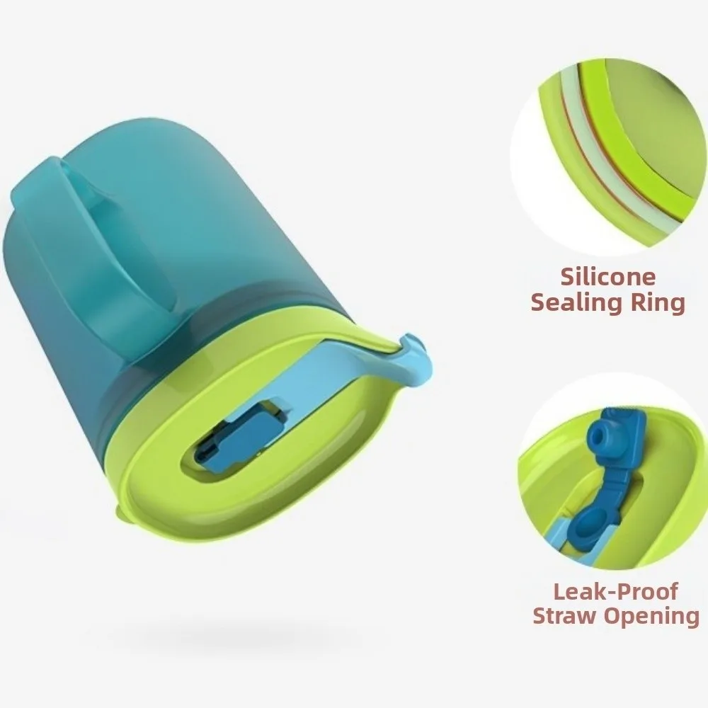 كوب شرب مياه للأطفال مقاوم للانسكاب، تعلم شرب كوب حليب للأطفال الصغار مع غطاء من القش، كوب بلاستيكي لتغذية الطفل