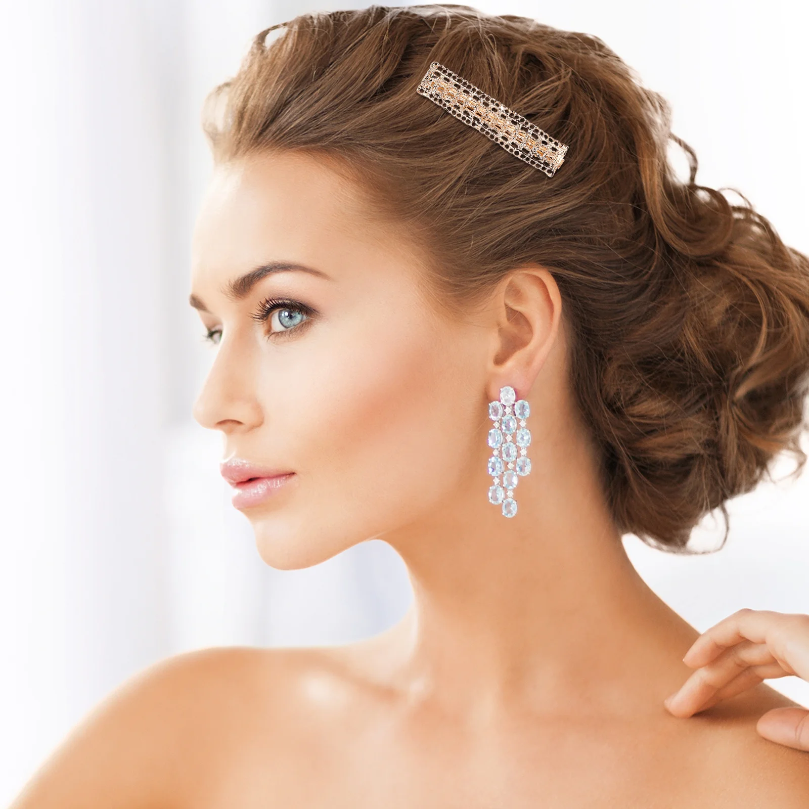 

4Pcs Hairpin Clip Accessories Stylish Rhinestones Women Hollow Alloy Fashion Headpiece Durable Elegant HairDecoration