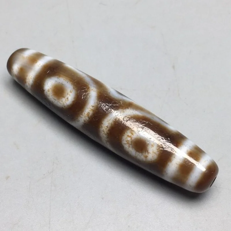 فريد ماجيك العقيق التبتي القديم نمط حدوة الحصان ثلاثي العيون الطوطم dZi حبة *