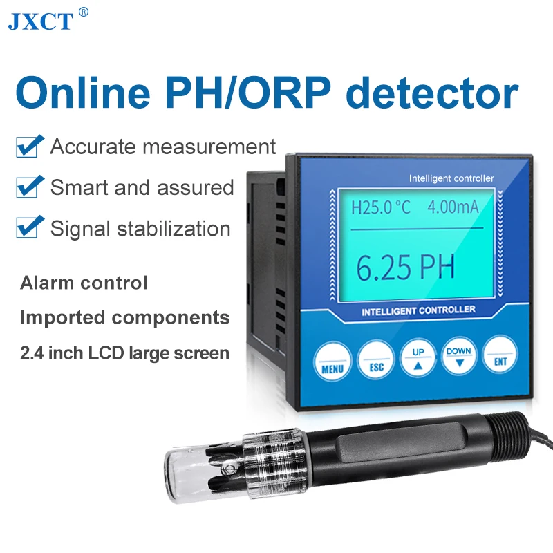 PH Glass Electrode (with Control Box) PH Meter Electrode Water Quality Monitoring ORP Sensor Online Industrial PH Sensor