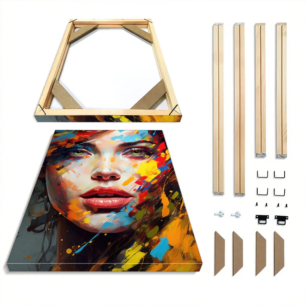 1 Set, Solid Wood Frame, DIY Frame, Picture Frame, Suitable for Wall Art of Diamond Oil Painting, Poster and Canvas Painting