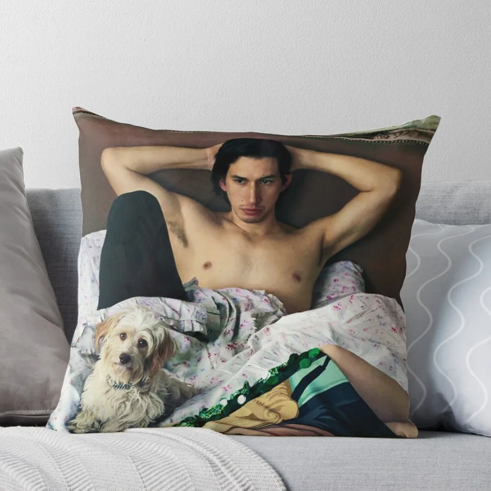 

Adam Driver with Dog Photosession Throw Pillow autumn decoration pillow cover christmas