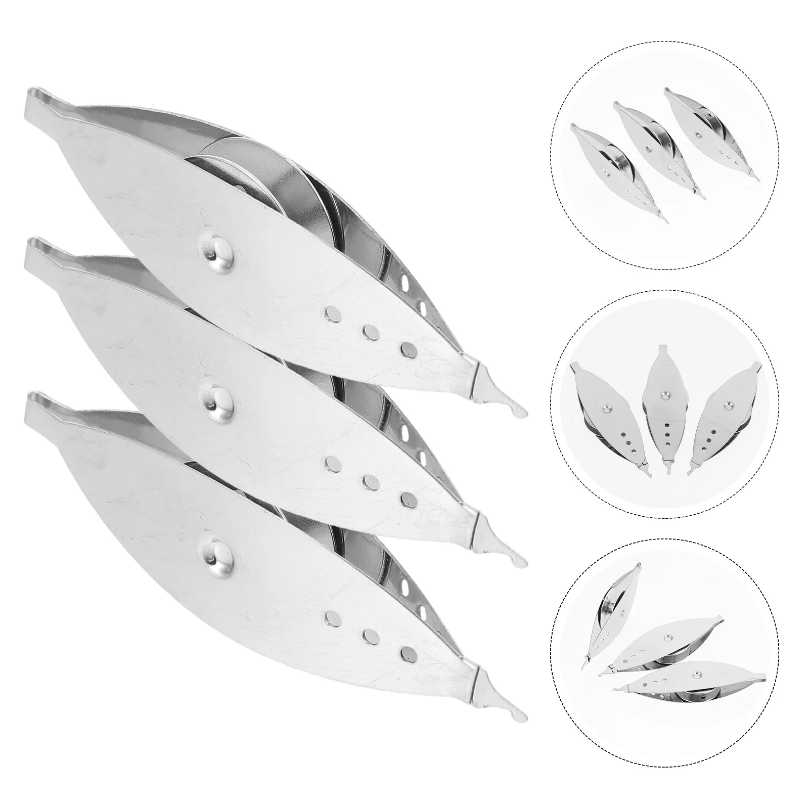 

3Pcs Silver Tatting Shuttles Resistant DIY Weaving Tools for Manual Handicrafts Lace Making Supplies