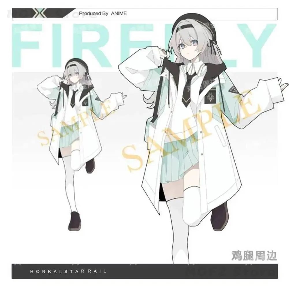 

Rail Honkai：Star Daily Game Firefly Autumn Winter Unisex Wind Coat Cosplay Costume Windbreaker Jacket Hoodie Tops JK Skirt Suit