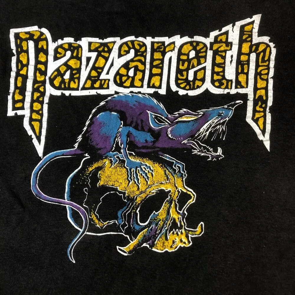 Vintage  Nazareth No Mean City Tour Tee Band Shirt gifl   Tees Y2K tops Unisex Summer Short Sleeve