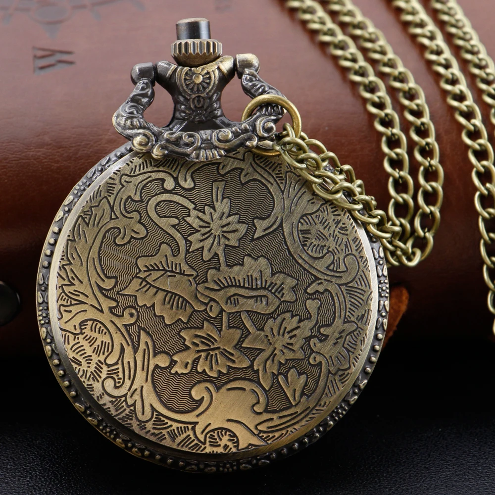 Orologio da tasca al quarzo con zodiaco cinese zodiaco quadrante con mappa Vintage con collana a catena ciondolo gioielli orologio regalo Festival