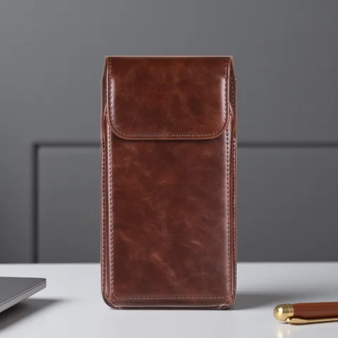 Cow Leather Belt Clip Phone Bag Men Waist Pouch For Samsung Galaxy S24 Ultra S23 S22 S21 Plus S20 FE Note 20 Mobile Case Holster