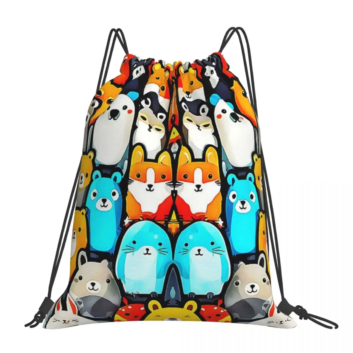 Title Animal Cuties A Whimsical Children's Design With Cute Animals Backpacks Drawstring Bags Drawstring Bundle Pocket BookBag