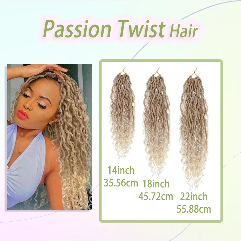 Synthetische Goddess Locs Häkelhaare 14/18/22 Zoll, 7 Packungen Neues Faux Locs Häkelhaar für Frauen, Häkellocs mit lockigen Enden