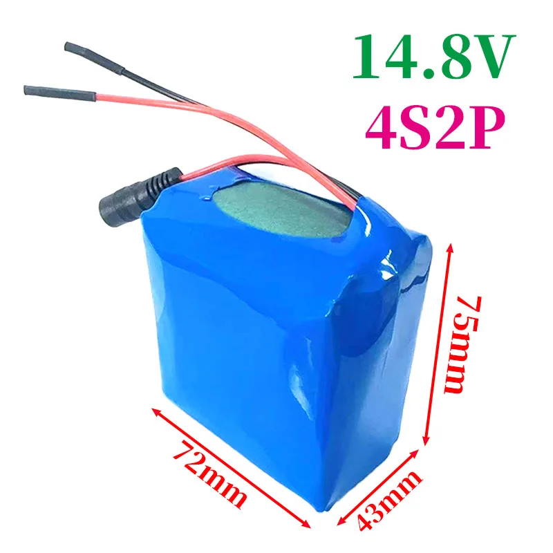 4S2P 14.8V 7000mAh 배터리 팩. 리튬이온, 스피커 및 야간 낚시 조명 라디오 카메라 모니터 배터리, 14V, 16.8V, 2A, 18650
