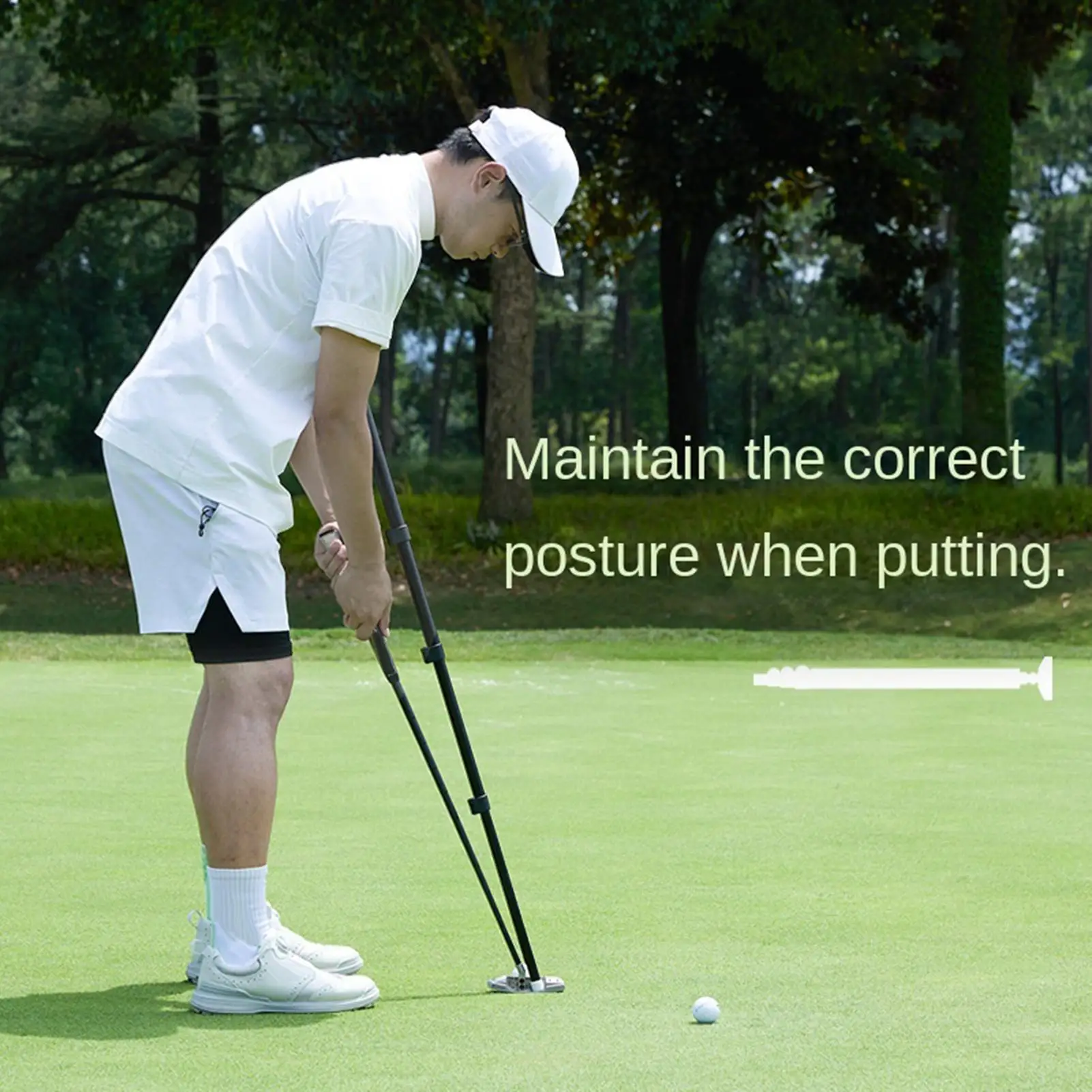 Golf Swing Aid Portable Putting Stability Alignment Exerciser Golf Hand Grip Green Practice Tools For Men Golfers Indoor Outdoor