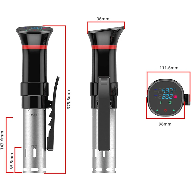 IPX7 Impermeável Sous Vide Fogão a Vácuo com Display Digital LED, Circulador De Imersão, Culinária Precisa, Fogão Lento, 1800W