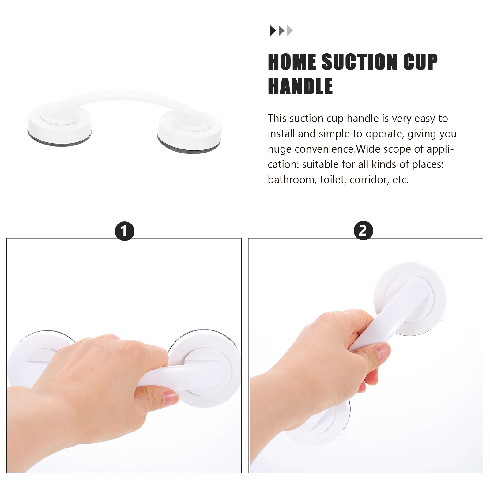 

Suction Cup Shower Handle Bath Grab Bar Strong Bathroom Support Handle Reusable Wall Door Glass Window Home