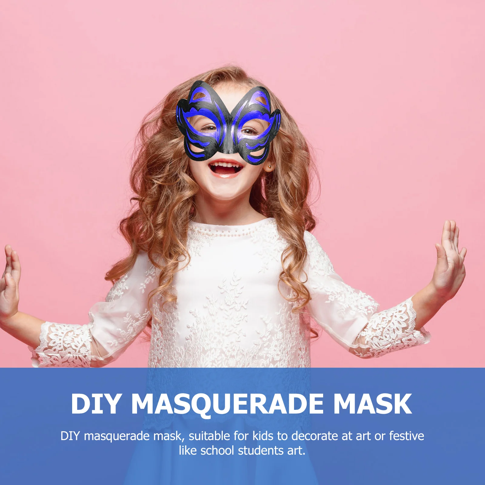 

10pcs Blank Masks DIY Paper Masquerade Unpainted Fashion Face Half Plain Halloween Party Mask Decor Craft Cosplay