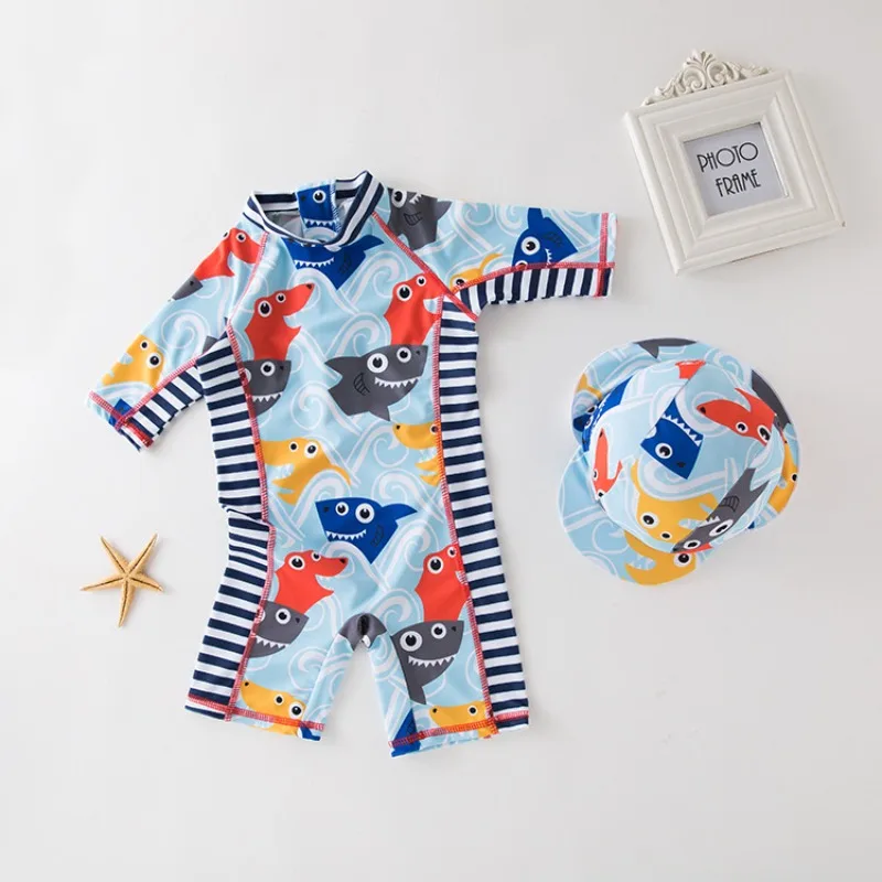 Children's One Piece Swimsuit Sunscreen Quick-Dry Baby Surfing Suit for Boys Girls Swimwear Toddler Bathing Swim Clothes