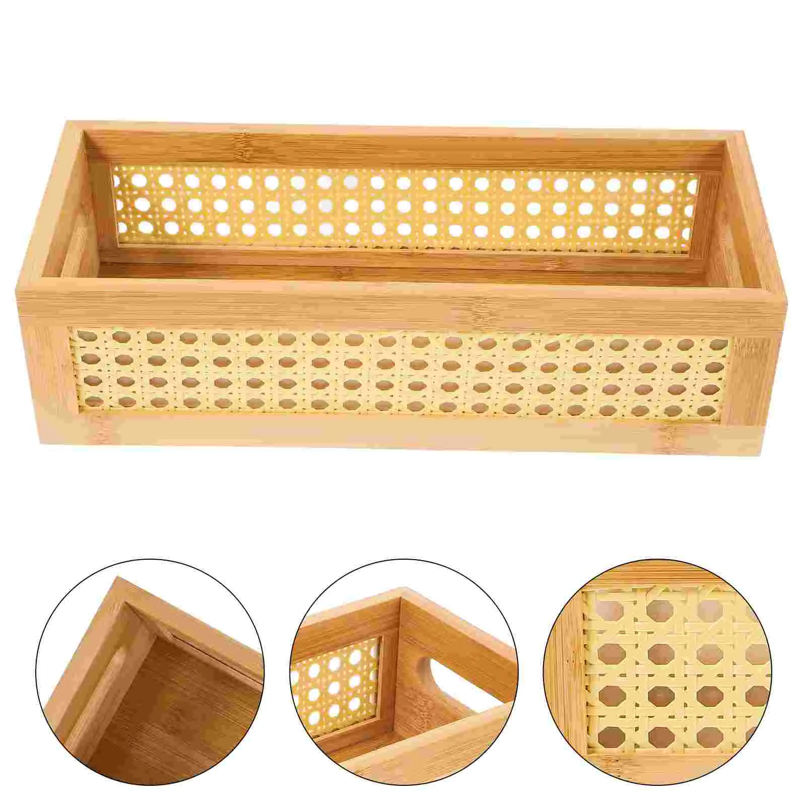 

Bamboo Storage Box Bathroom Basket Retro Baskets For Bedroom Woven Organizing Bins