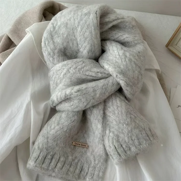 Korean Alpaca Scarf, Thick Winter Neck Warmer, Ins Style Fashion, Warm & Versatile