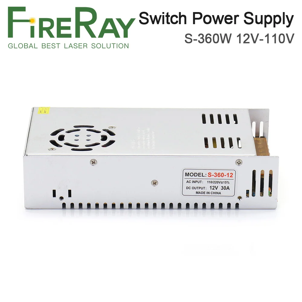 FireRay 360W Switch Power Supply S-360W DC12V-110V Single Output for Laser Machine