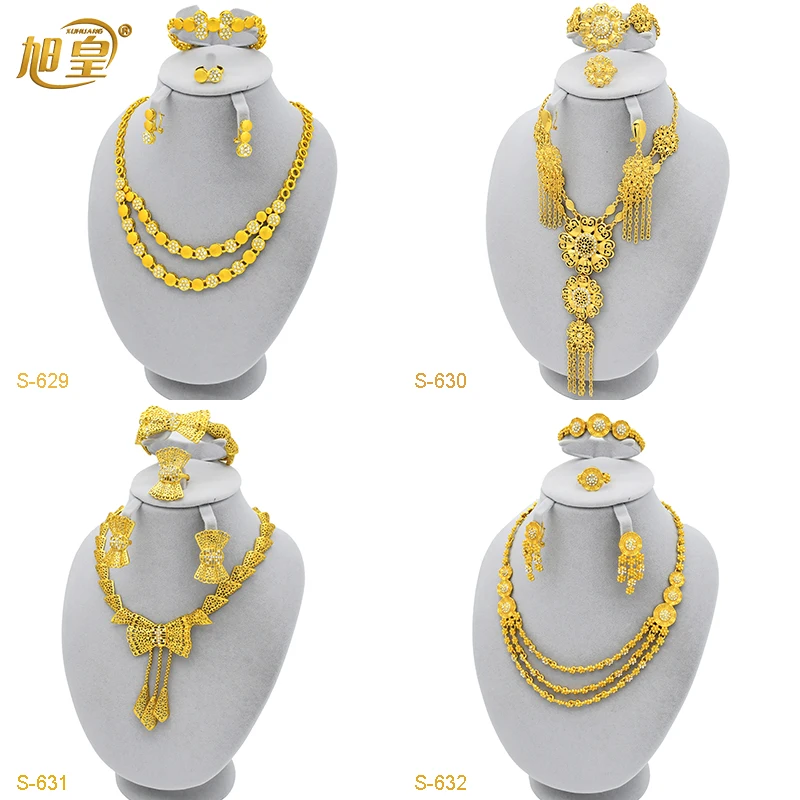 

Dubai African Chain Tassle Gold Plated Adornment Jewellery Set Engagement For Woman Bride Jewlery Sets Nigerian Accessories 24K